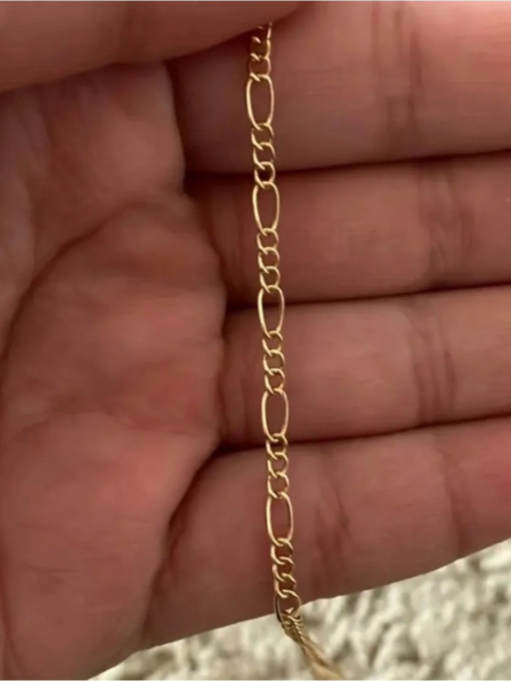 Gold Figaro Chain Bracelet Chain, FREEship - Picture 1 of 4